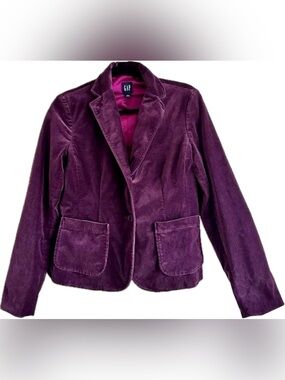 GAP Women's Deep Plum Velvet Blazer